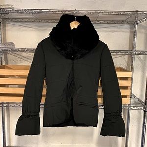 Peserico Fox Fur Collar Quilted Jacket